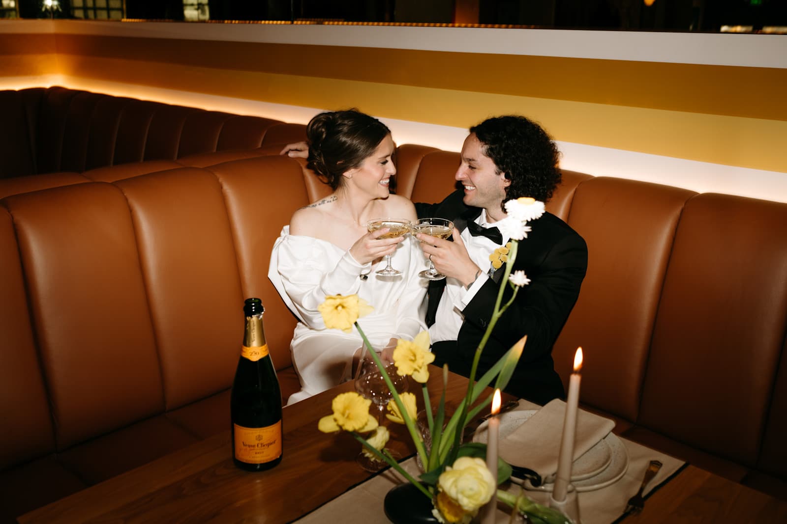 Bride and Groom in Saloon
